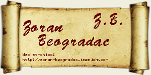 Zoran Beogradac vizit kartica